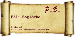 Péli Boglárka névjegykártya